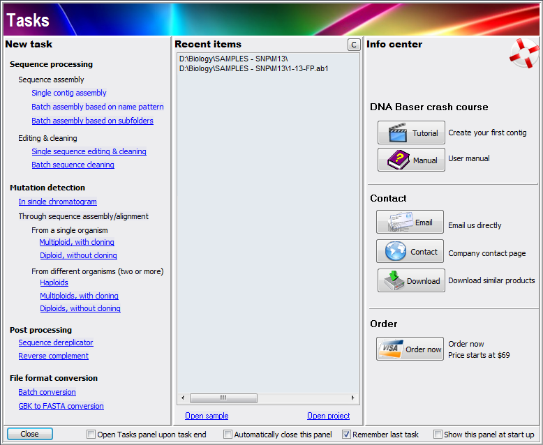 Sequence assembly tasks